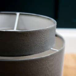 Finn Tier Drum Flint Linen Shade - 25cm -Luxe Light Shop 13222475 6744944148293186