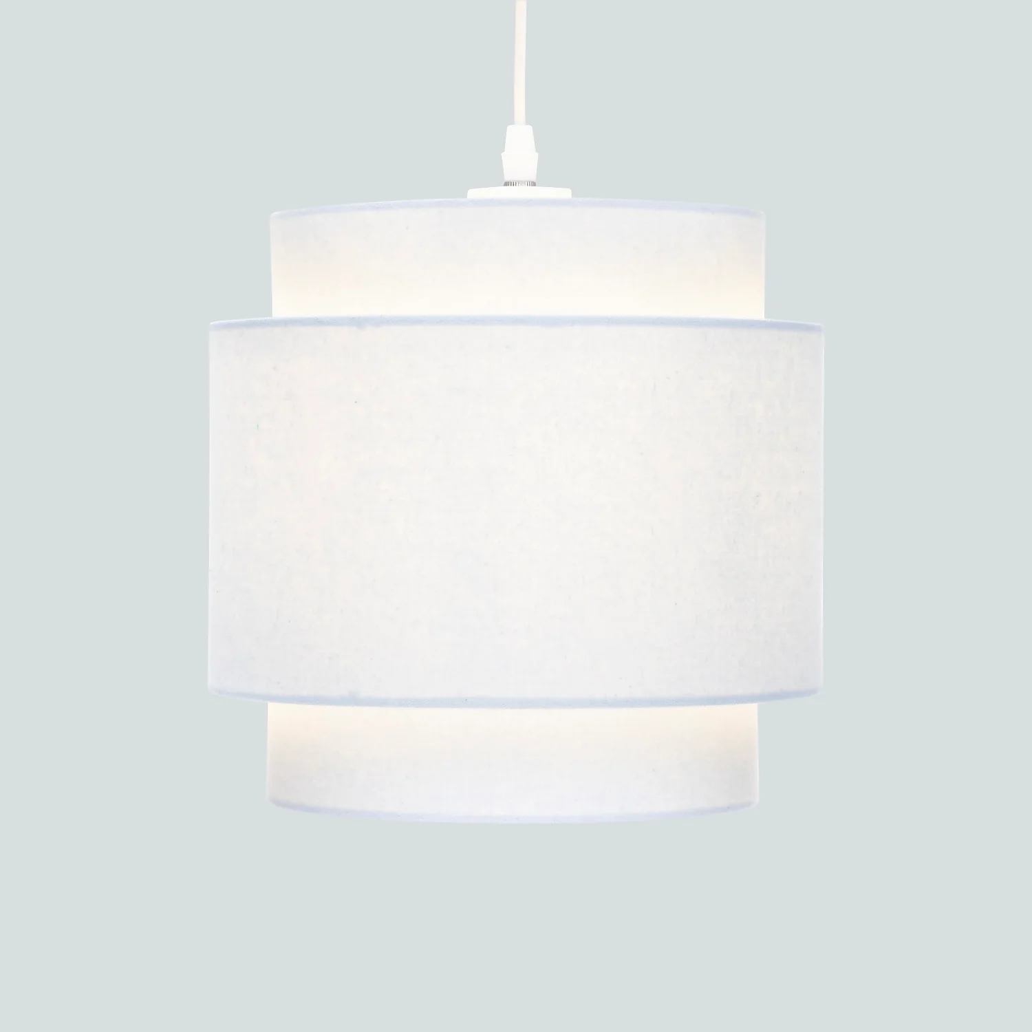 Finn Tier Drum Sky Blue Linen Shade - 25cm 5 Finn Tier Drum Sky Blue Linen Shade - 25cm - Image 3