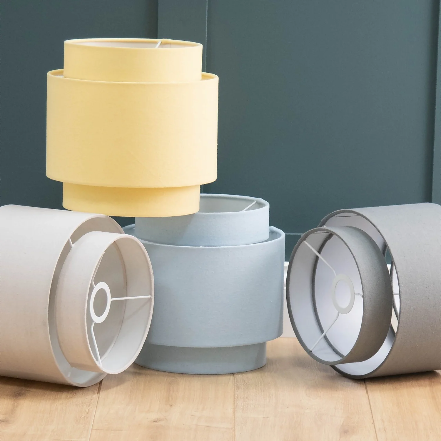 Finn Tier Drum Sky Blue Linen Shade - 25cm 9 Finn Tier Drum Sky Blue Linen Shade - 25cm - Image 7