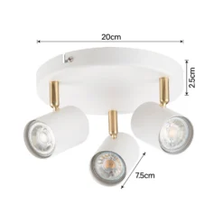Thorpe 3 Lamp Spotlight Plate - White 10 Thorpe 3 Lamp Spotlight Plate - White -Luxe Light Shop 13239140 1414928056150458