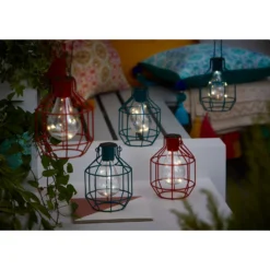 House Beautiful Firefly Solar Powered Caged Lantern -Luxe Light Shop 13280804 9644948223840454
