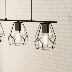 EGLO Mardyke Glass Steel 3L Pendant Light -Luxe Light Shop 13438800 1574910930330265