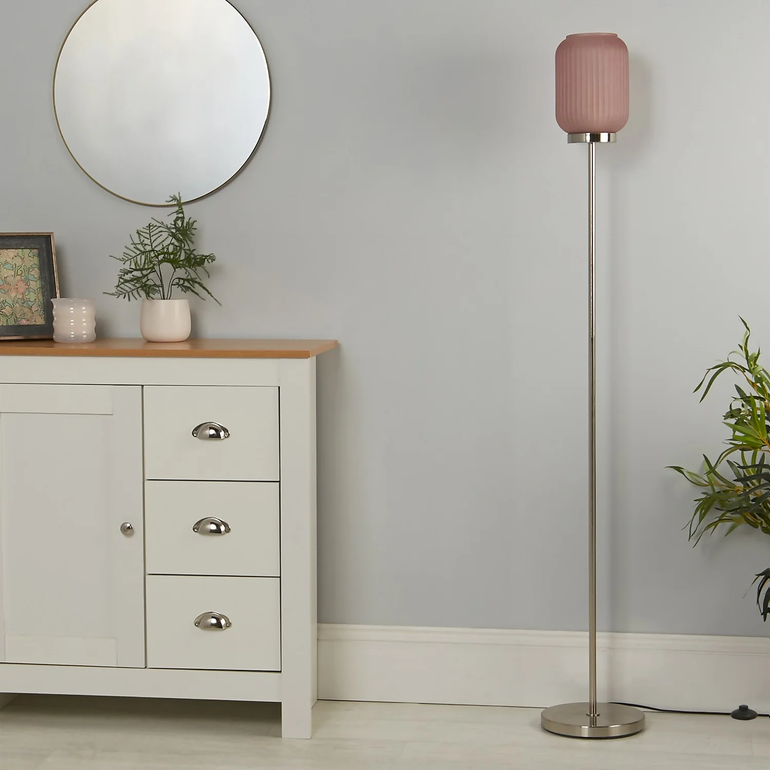 Pearl Frosted Floor Lamp - Rose 5 Pearl Frosted Floor Lamp - Rose - Image 3