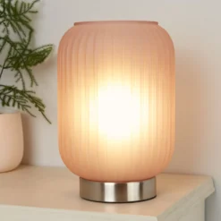 Pearl Frosted Table Lamp - Rose