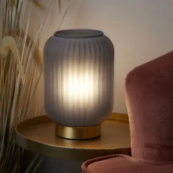 Pearl Frosted Table Lamp - Navy -Luxe Light Shop 13445407 4585042048254716