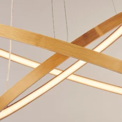 Malibu LED Double Ring Ceiling Pendant Light - Bamboo -Luxe Light Shop 13445411 8165042050524117