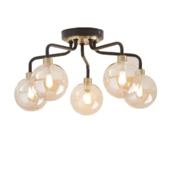 Shoreditch Five Light Semi Flush Ceiling Light - Champagne & Brass 7 Shoreditch Five Light Semi Flush Ceiling Light - Champagne & Brass -Luxe Light Shop 13453782 7764915324019568