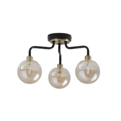Shoreditch Three Light Semi Flush Ceiling Light - Champagne & Brass 8 Shoreditch Three Light Semi Flush Ceiling Light - Champagne & Brass -Luxe Light Shop 13453784 1384915323868194