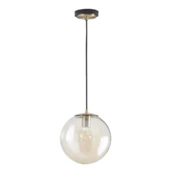 Shoreditch Glass Pendant Light - Champagne & Brass -Luxe Light Shop 13453791 1494915324546656