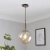 Shoreditch Glass Pendant Light - Champagne & Brass