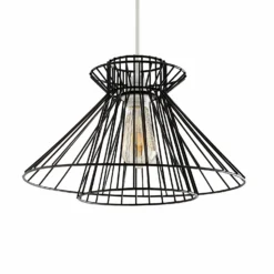 Dalston Wire Easy Fit Light Shade - Black -Luxe Light Shop 13453792 1034915323279483