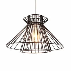 Dalston Wire Easy Fit Light Shade - Black -Luxe Light Shop 13453792 1644915323232857