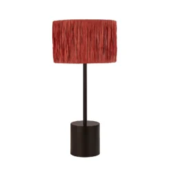 Raffia Table Lamp - Pink & Black -Luxe Light Shop 13525822 1674956834921027