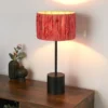 Raffia Table Lamp - Pink & Black -Luxe Light Shop 13525822 1815042051772288