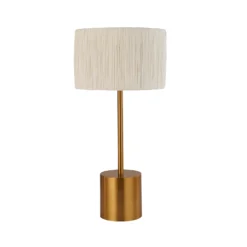 Raffia Table Lamp - White & Gold -Luxe Light Shop 13525827 8214956834947295