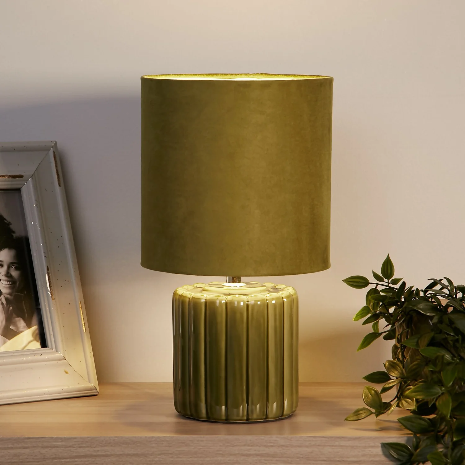 Phoebe Ceramic Table Lamp - Olive 3 Phoebe Ceramic Table Lamp - Olive