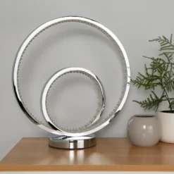 Sasha LED Table Lamp - Chrome & Crystal -Luxe Light Shop 13525836 7715042075141142