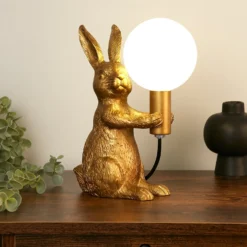 Rabbit Table Lamp - Gold & Glass -Luxe Light Shop 13528281 1375042089879794