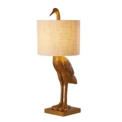 Crane Table Lamp - Gold & Oatmeal -Luxe Light Shop 13528282 1054956834430584