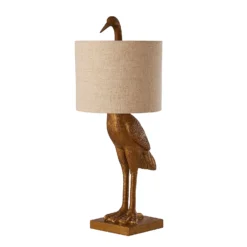 Crane Table Lamp - Gold & Oatmeal -Luxe Light Shop 13528282 1614956834475056