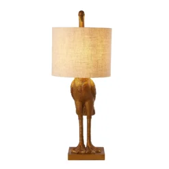 Crane Table Lamp - Gold & Oatmeal -Luxe Light Shop 13528282 7294956834523515