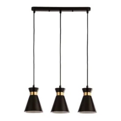 Balham 3 Light Diner Bar Light - Black & Brass -Luxe Light Shop 13528465 1625042091695865