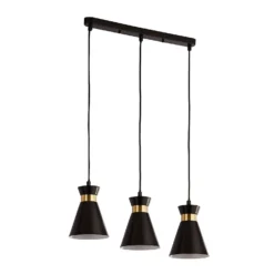 Balham 3 Light Diner Bar Light - Black & Brass -Luxe Light Shop 13528465 8465042091939807