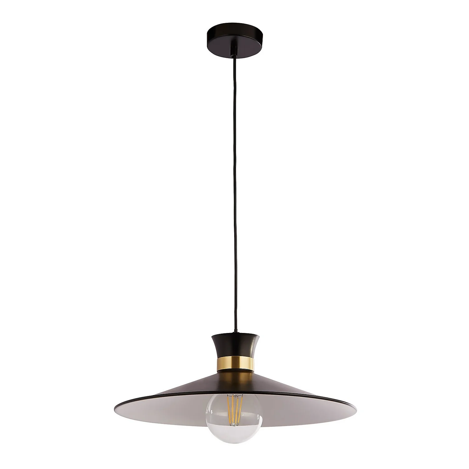Balham Pendant Ceiling Light - Black & Brass 5 Balham Pendant Ceiling Light - Black & Brass - Image 3