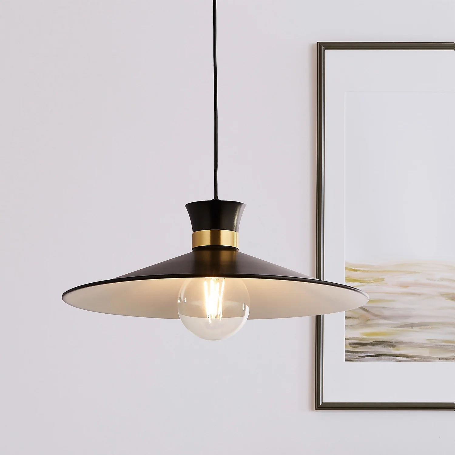 Balham Pendant Ceiling Light - Black & Brass 3 Balham Pendant Ceiling Light - Black & Brass