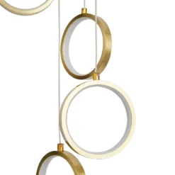 Lenox LED 5 Ring Cluster Pendant Ceiling Light - Brass -Luxe Light Shop 13529591 1074945397204217