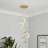 Lenox LED 5 Ring Cluster Pendant Ceiling Light - Brass -Luxe Light Shop 13529591 1614945397105952