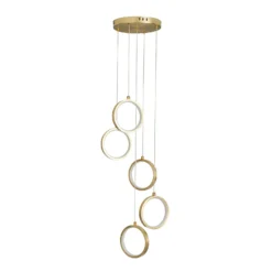 Lenox LED 5 Ring Cluster Pendant Ceiling Light - Brass -Luxe Light Shop 13529591 6584945397172231