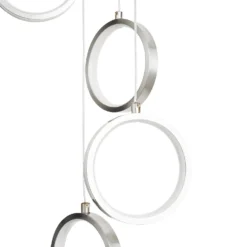Lenox LED 5 Ring Cluster Pendant Ceiling Light - Chrome -Luxe Light Shop 13529592 5395008896770934