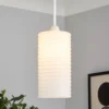 Katya Ribbed Glass Easy Fit Shade - White -Luxe Light Shop 13529605 1274945395451335