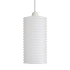 Katya Ribbed Glass Easy Fit Shade - White 8 Katya Ribbed Glass Easy Fit Shade - White -Luxe Light Shop 13529605 1744945395622602