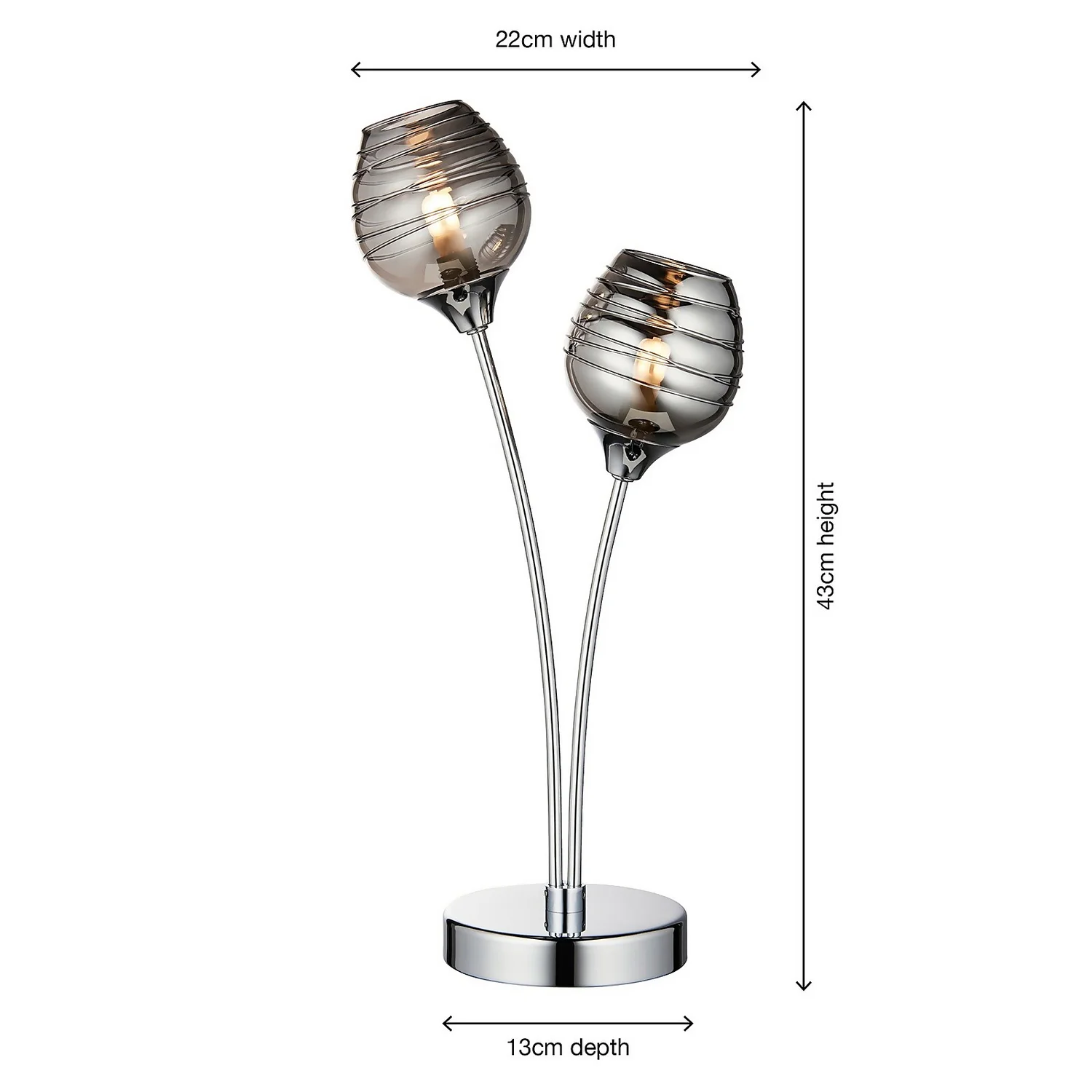 Marple Table Lamp - Chrome & Smoke 8 Marple Table Lamp - Chrome & Smoke - Image 6