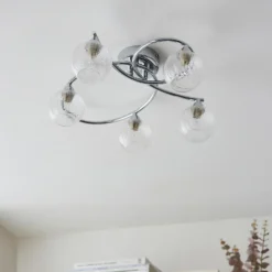 Tatton 5 Light Semi Flush Ceiling Light - Chrome -Luxe Light Shop 13645374 1224942855309584