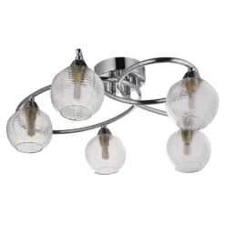Tatton 5 Light Semi Flush Ceiling Light - Chrome -Luxe Light Shop 13645374 4734942855363377