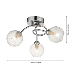 Tatton 3 Light Semi Flush Ceiling Light - Chrome -Luxe Light Shop 13645375 1164942855531260