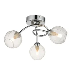Tatton 3 Light Semi Flush Ceiling Light - Chrome -Luxe Light Shop 13645375 1224942855249017
