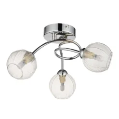 Tatton 3 Light Semi Flush Ceiling Light - Chrome -Luxe Light Shop 13645375 5784942855405710