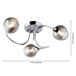Marple 3 Light Semi Flush Ceiling Light - Chrome & Smoke 13 Marple 3 Light Semi Flush Ceiling Light - Chrome & Smoke -Luxe Light Shop 13645383 1284956789790284
