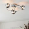 Marple 3 Light Semi Flush Ceiling Light - Chrome & Smoke 1 Marple 3 Light Semi Flush Ceiling Light - Chrome & Smoke -Luxe Light Shop 13645383 5244956789568590