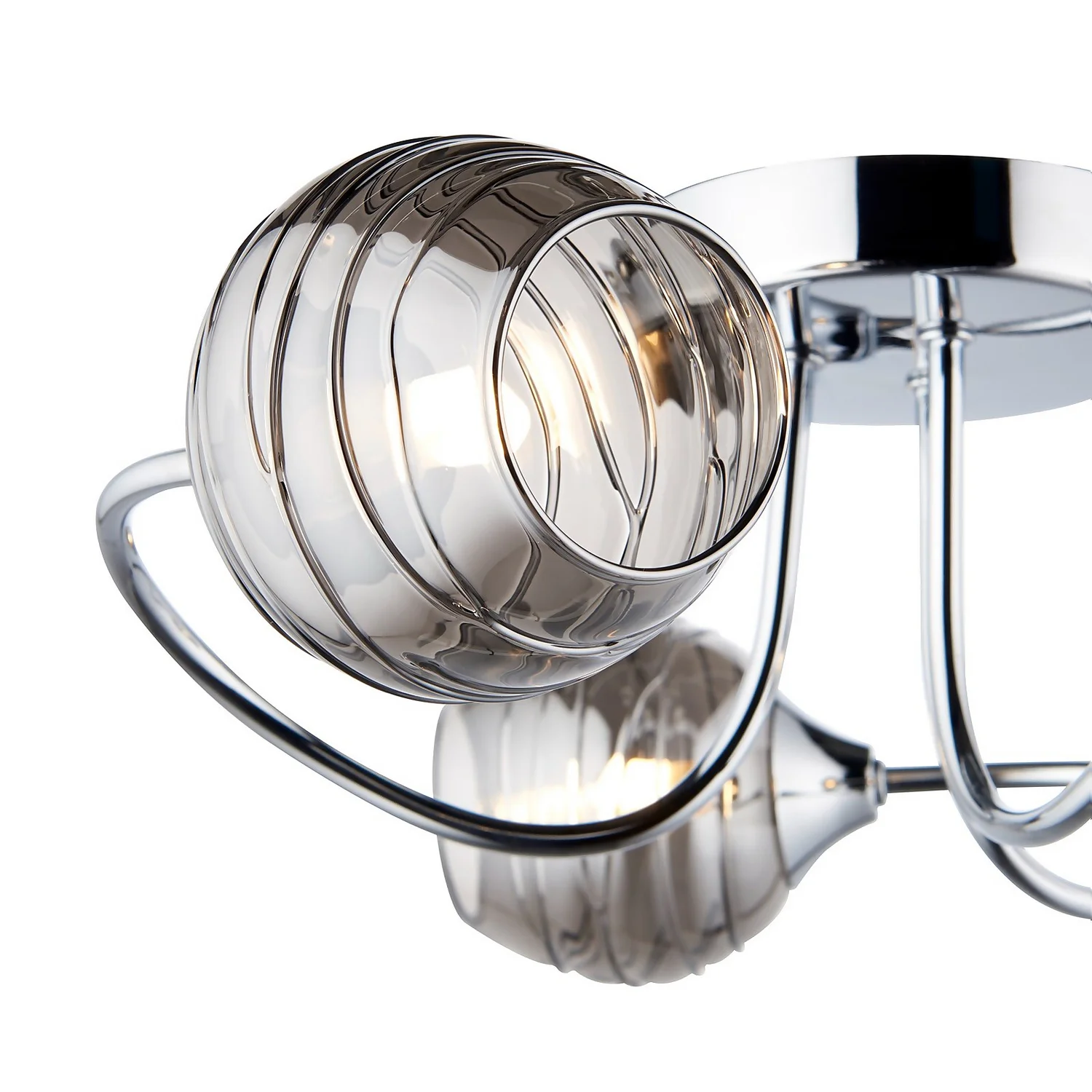 Marple 3 Light Semi Flush Ceiling Light - Chrome & Smoke 6 Marple 3 Light Semi Flush Ceiling Light - Chrome & Smoke - Image 4