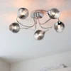 Marple 5 Light Semi Flush Ceiling Light - Chrome & Smoke 2 Marple 5 Light Semi Flush Ceiling Light - Chrome & Smoke -Luxe Light Shop 13645384 1144956789569220