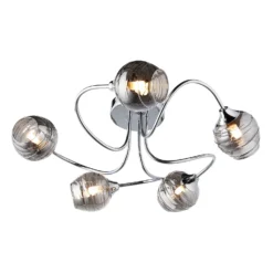 Marple 5 Light Semi Flush Ceiling Light - Chrome & Smoke 9 Marple 5 Light Semi Flush Ceiling Light - Chrome & Smoke -Luxe Light Shop 13645384 1584956789624798