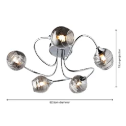 Marple 5 Light Semi Flush Ceiling Light - Chrome & Smoke 13 Marple 5 Light Semi Flush Ceiling Light - Chrome & Smoke -Luxe Light Shop 13645384 2014956789790233