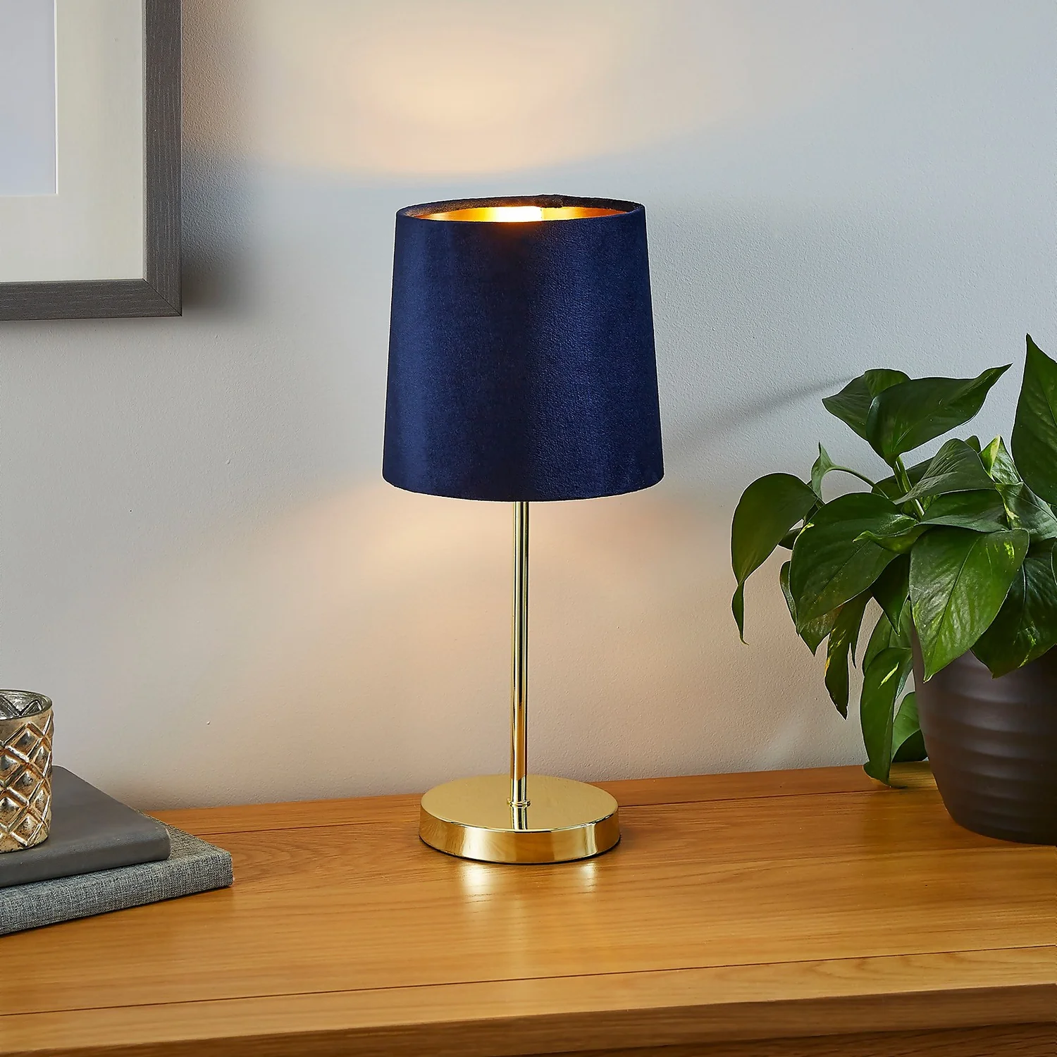 Paris Velvet Table Lamp - Navy 3 Paris Velvet Table Lamp - Navy