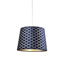 Mia Velvet 30cm Patterned Lamp Shade - Navy 7 Mia Velvet 30cm Patterned Lamp Shade - Navy -Luxe Light Shop 13751363 1134969499150940