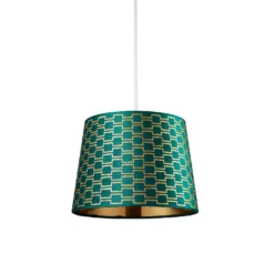 Mia Velvet 30cm Patterned Lamp Shade - Emerald -Luxe Light Shop 13751364 6714969499151507